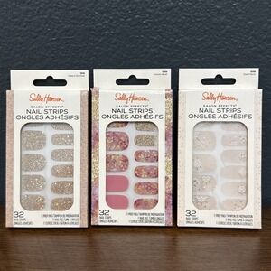 Sally Hansen Nail Strips Salon Effects Multi Color Lot of 3 New